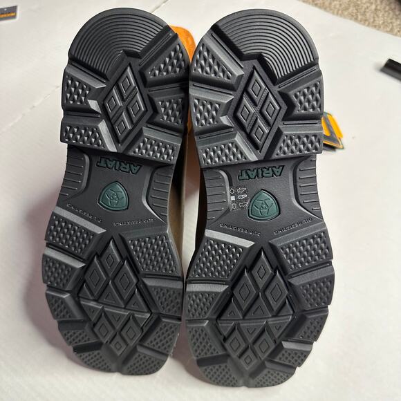 NWT Ariat Groundbreaker Men’s 8.5 EE Wide Square Toe Steel Toe Work Boots Brown - Picture 7 of 9